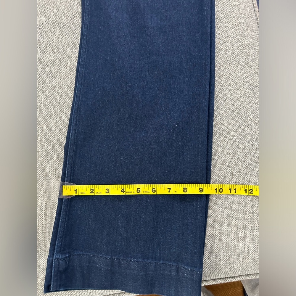 Anthropologie The Colette Crop High-Rise Wide-Leg Dark Blue Jeans by Maeve - Picture 11 of 14